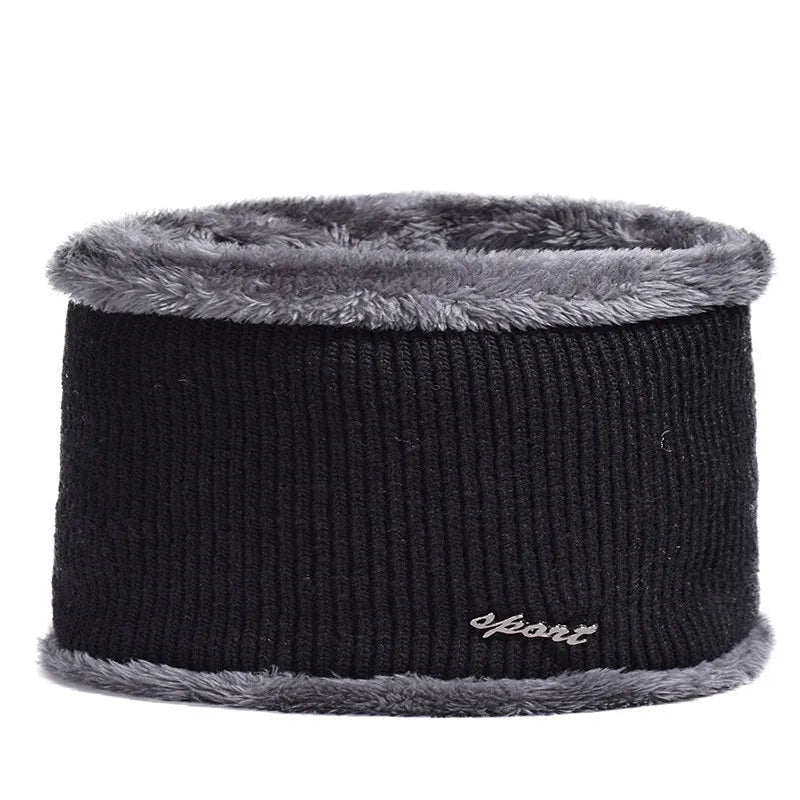 Men’s Winter Knit Hat Windproof Ear Protection Cap with Visor