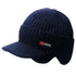 Men’s Winter Knit Hat  Windproof Ear Protection Cap with Visor 