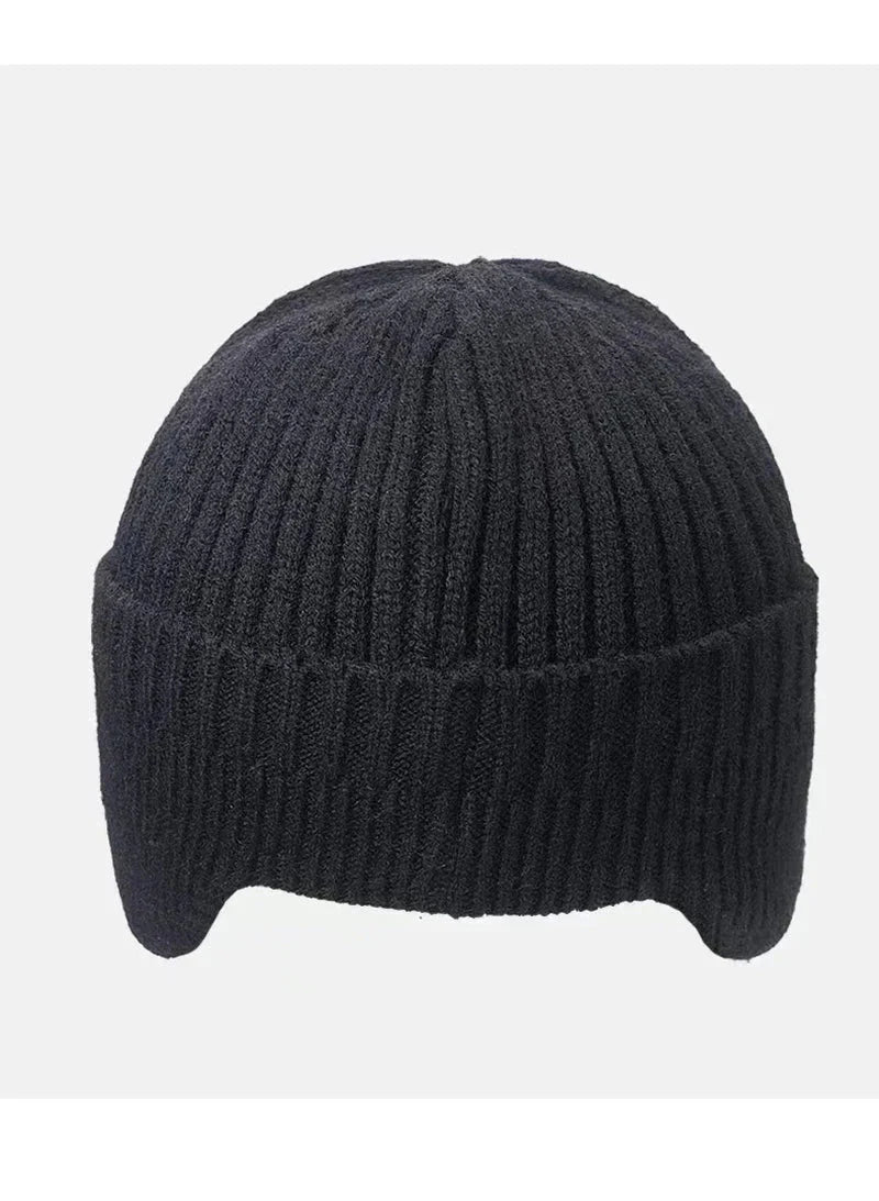 Men’s Winter Knit Hat  Windproof Ear Protection Cap with Visor 